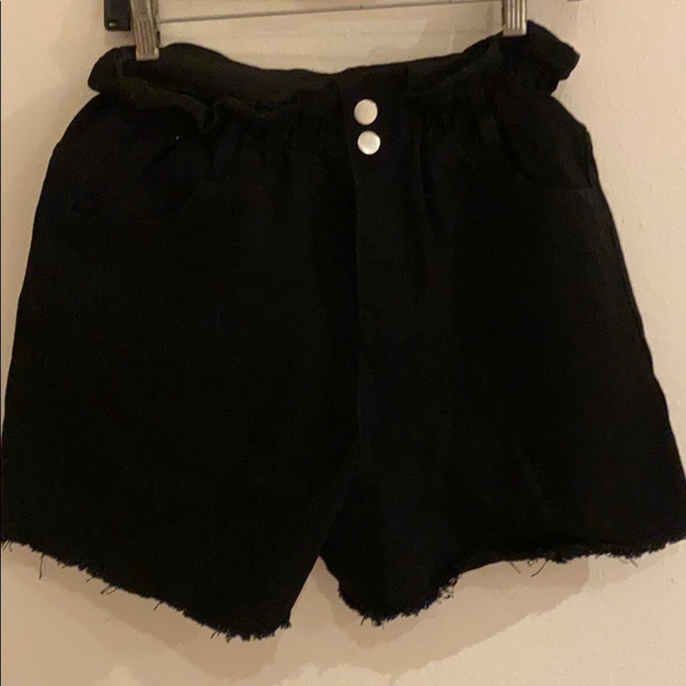 Princess polly long black denim shorts